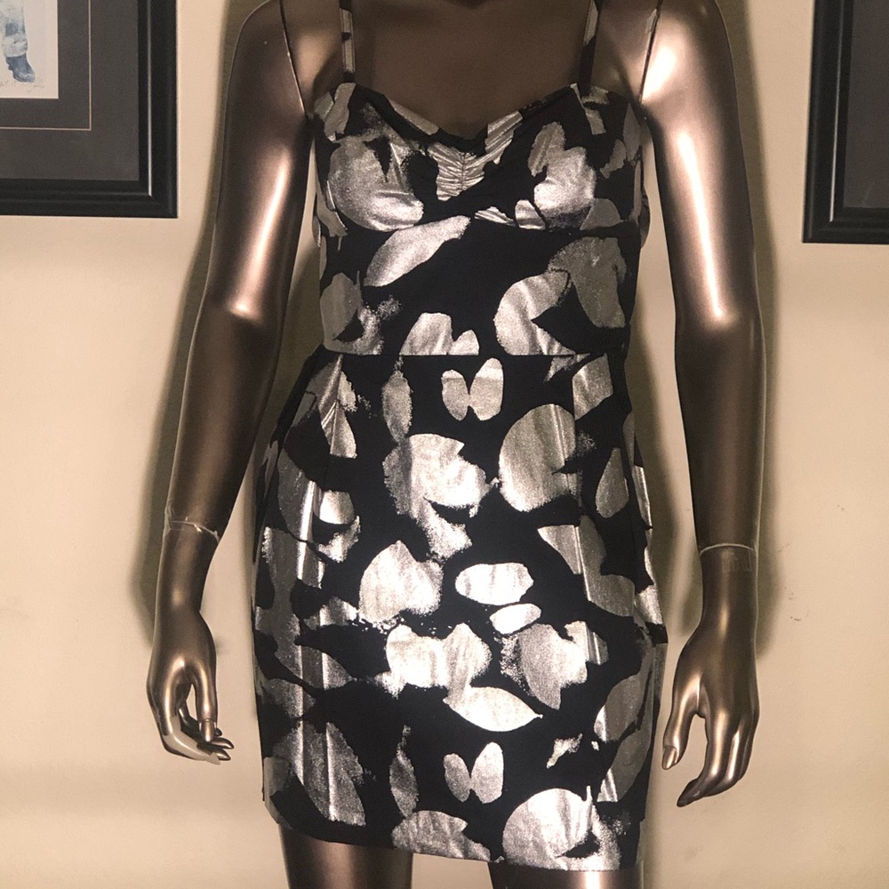 NWT Lucy Love Black and Metallic Silver Mini
